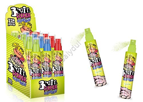 Lote de 12 Sprays Infantiles con Caramelo Líquido'Brain Licker '. Juguetes y Juegos. Golosinas y Dulces. Regalos Originales para Niños y Niñas. Detalles Bodas, Bautizos, Comuniones y Cumpleaños. DS.