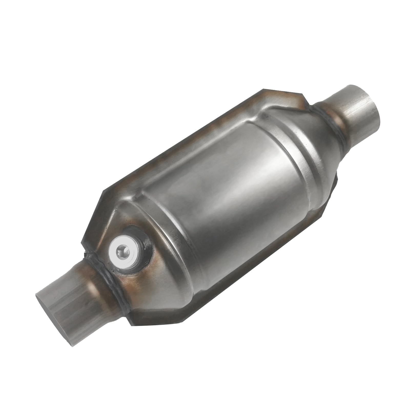 Osakesukar 2" Universal Catalytic Converter 2" Inch Inlet/Outlet High Flow Catalytic Converter with Heat Shield and O2 Port