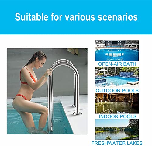 Escalera de piscina de acero inoxidable 2 peldaños antideslizante miniatura 6