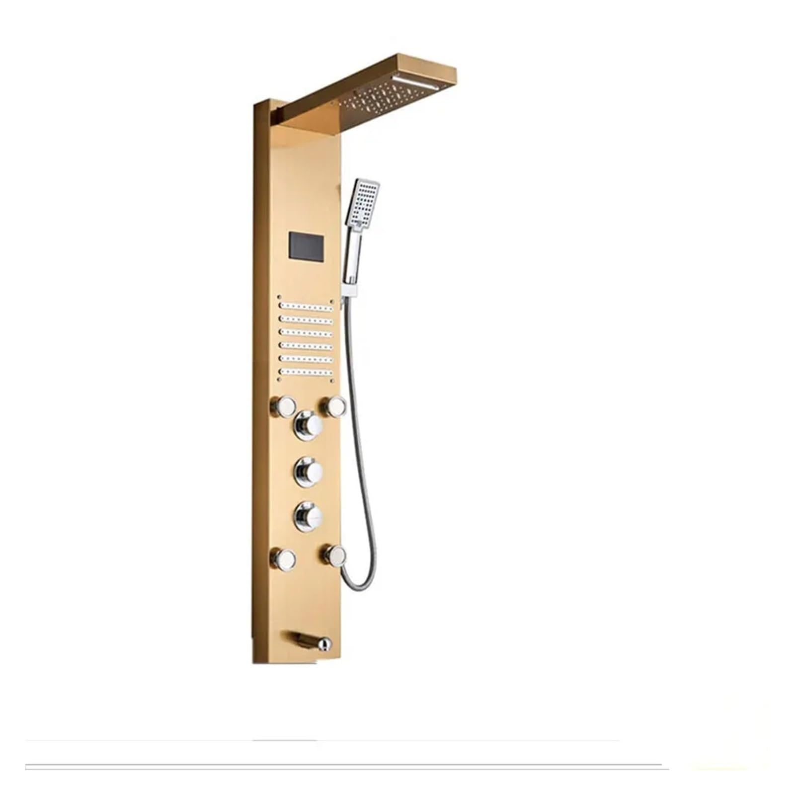 Sistemi di pinnello con pinnello da Doccia a LED Nero Spazzolato Nero di Lusso, Toccata per Massaggio Portatile schermata di visualizzazione Digitale, Kit Doccia