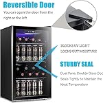 Antarctic Star 26 Bottle 130 Can Wine Cooler/Cabinet Beverage Refrigerator Mini Wine Cellar Beer Soda Clear Glass Door Bar Fridge Quiet Compressor Adjust Temp Freestanding Indoor Use 3.2cu.ft Black - Image 4