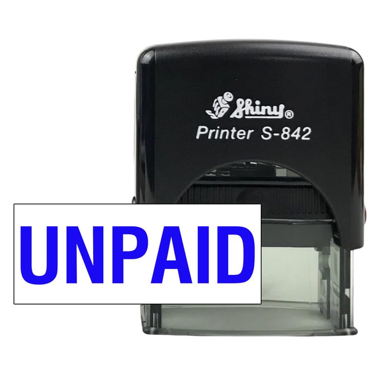 Stampcrafters Shiny S-842 UNPAID Self Inking Office Stationery Stamp Refillable Personalized Rubber Stamp.