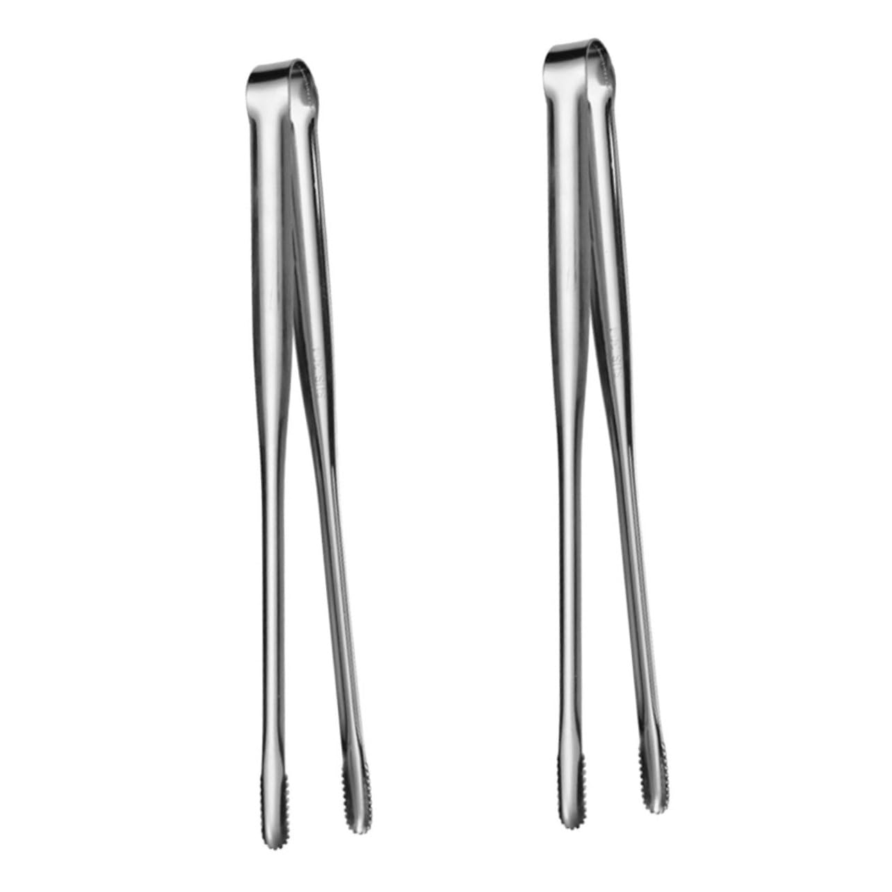 Cabilock 2Pcs Stainless Steel Food Tongs Multi Functional Barbecue Clamps for Grilling Korean Bbq and Cooking Heat Resistant Meat Clamps with Non Slip Grip