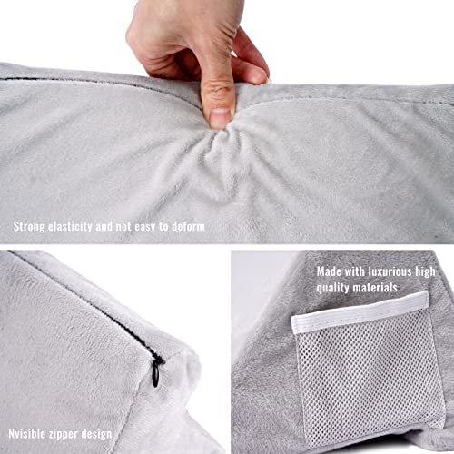 Soft Tablet Stand with Net Pocket - Universal Multi-Angle Book Rest Reading Pad Support Cushion Tablet Wedge Holder - Lazy Holder for eReaders, Magazines, Kindle, Smartphones (Grey)…… - Image 6