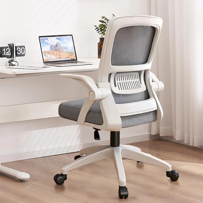 Silla de oficina, escritorio ergonómico, silla giratoria de malla transpirable con brazos abatibles y soporte lumbar, computadora para oficina en