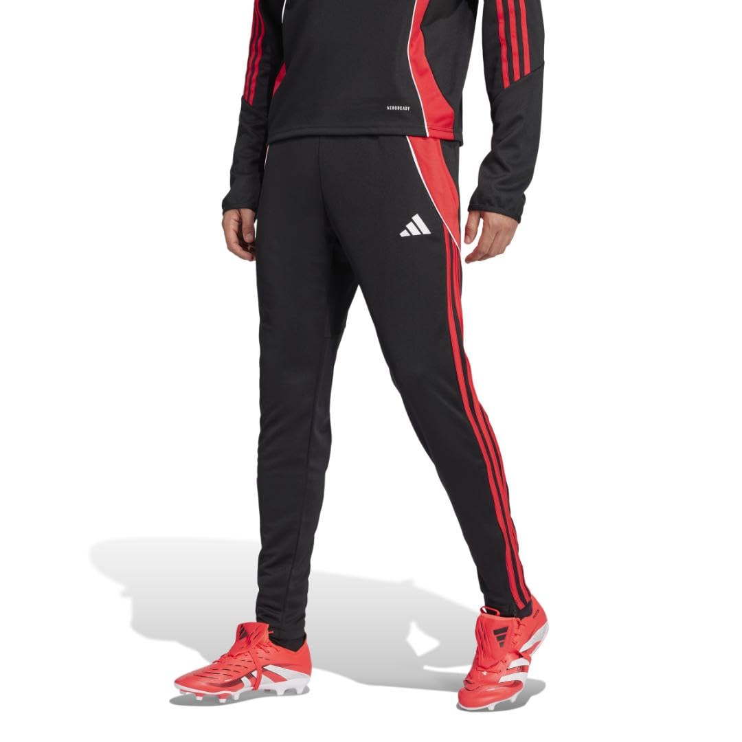 Adidas Men's Black/Pure Ruby Tiro 24 Soccer Tracksuit Pants, S Tall