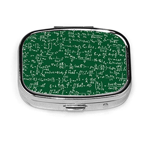 Preisvergleich Produktbild Blackboard Mathematical Equation Custom Fashion Silber Quadrat Pillendose Medizin Tablet Halter Wallet Organizer Fall für Tasche oder Geldbörse