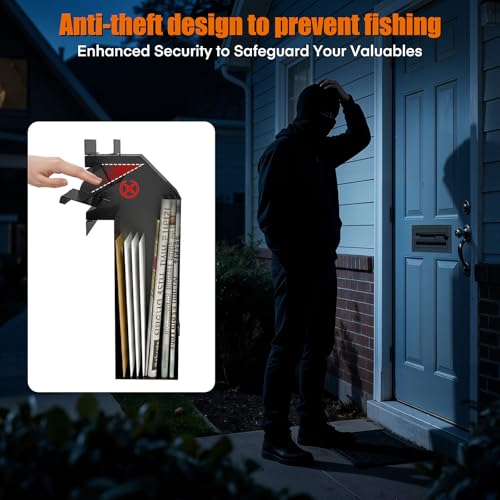 Image of Through-The-Door Drop Box - Drop Deposit Mailbox with Slot Catcher, Heavy Duty Steel Mailbox with Lock for Secure Storage of Letters & Checks - Ideal for Home, Office, or Apartment