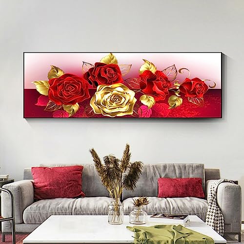 Affiche fleurs or abstrait KEBIA 40x120cm design moderne sans cadre