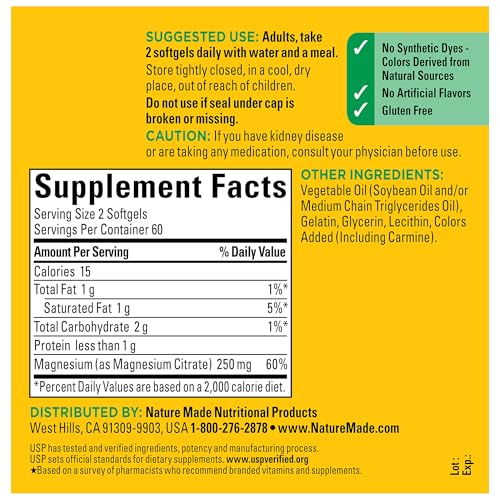 image for Nature Made Magnesium Citrate 250 mg per serving, Magnesium Supplement