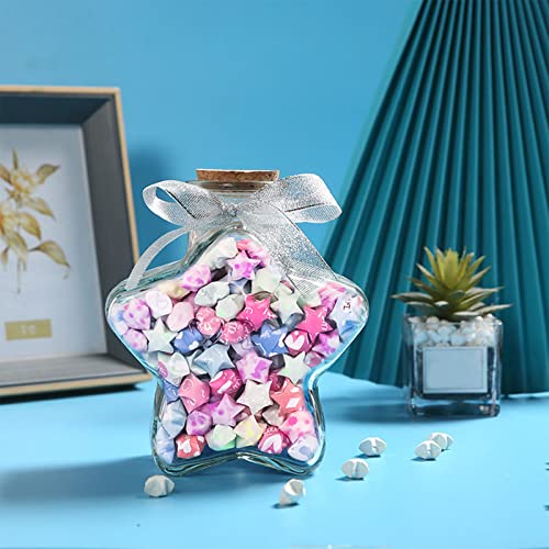 Image of 540 Sheets Origami Stars Paper Strips DIY Hand Crafts Heart Lucky Colorful Star 8 different styles Decoration Folding Paper for Arts Crafting Supplies, School Teaching (Heart B)