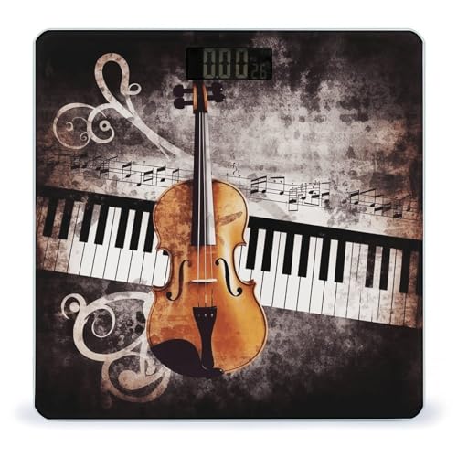 Báscula digital para baño con diseño de notas musicales