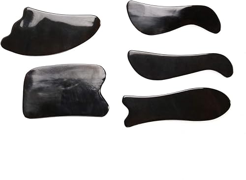 Miniatura 7 de Healifty Gua Sha - Herramienta de masaje para raspado, cuerno de búfalo, tablero de guasha, piedras de masaje antienvejecimiento, antiarrugas, para