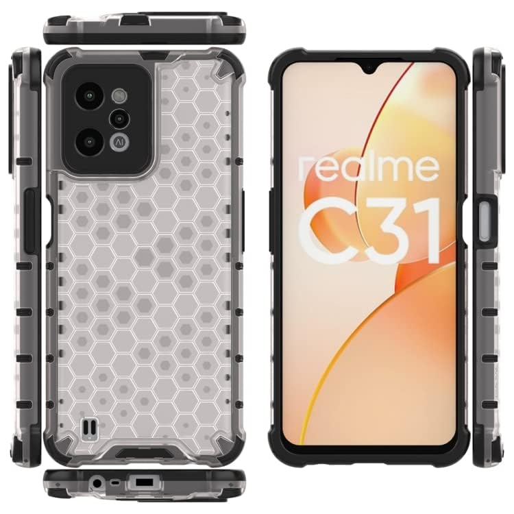 Image of Lustree TPU Honey Comb Armor Shock Proof Back Cover for for Samsung Galaxy M33 5g (Transparent)