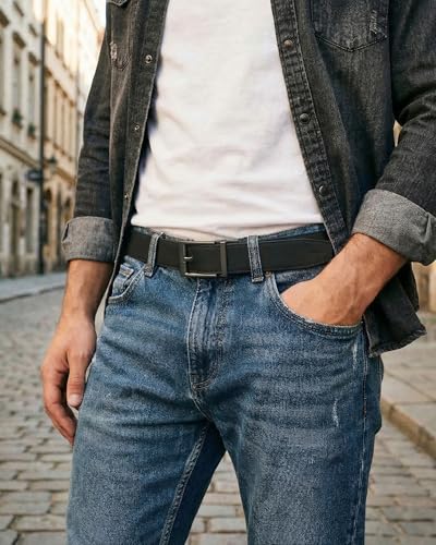 Image of CHAOREN Ratchet Belts for Men - 1.5 inch Mens Belt Genuine Leather for Causual Jeans - Customizable Style, Versatile Fit