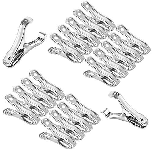 Samhopo 20 Pcs 2inches Gardening Clips for Netting Greenhouse Clamps Made of Stainless Steel Have a Strong Grip of Metal Clips For 3/8 1/2 3/4 Garden Hoops or Greenhouse Frame