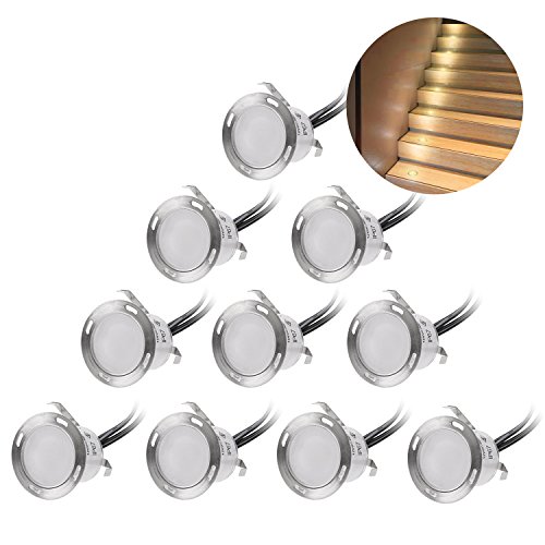 Recessed LED Deck Lighting Kits 12V Low Voltage Warm White φ22mm Waterproof IP
