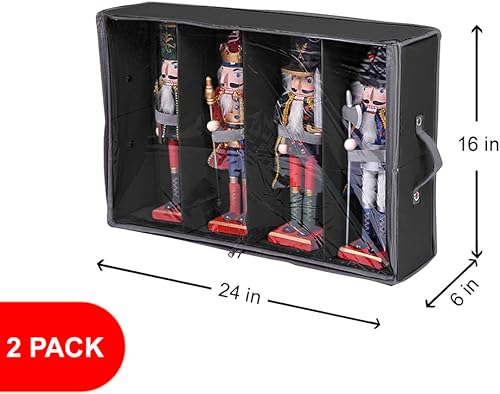 Miniatura 5 de ProPik Paquete de 2 cajas de almacenamiento portátiles de figuras de Navidad cada una tiene capacidad para 4 figuras de hasta 16 pulgadas grandes