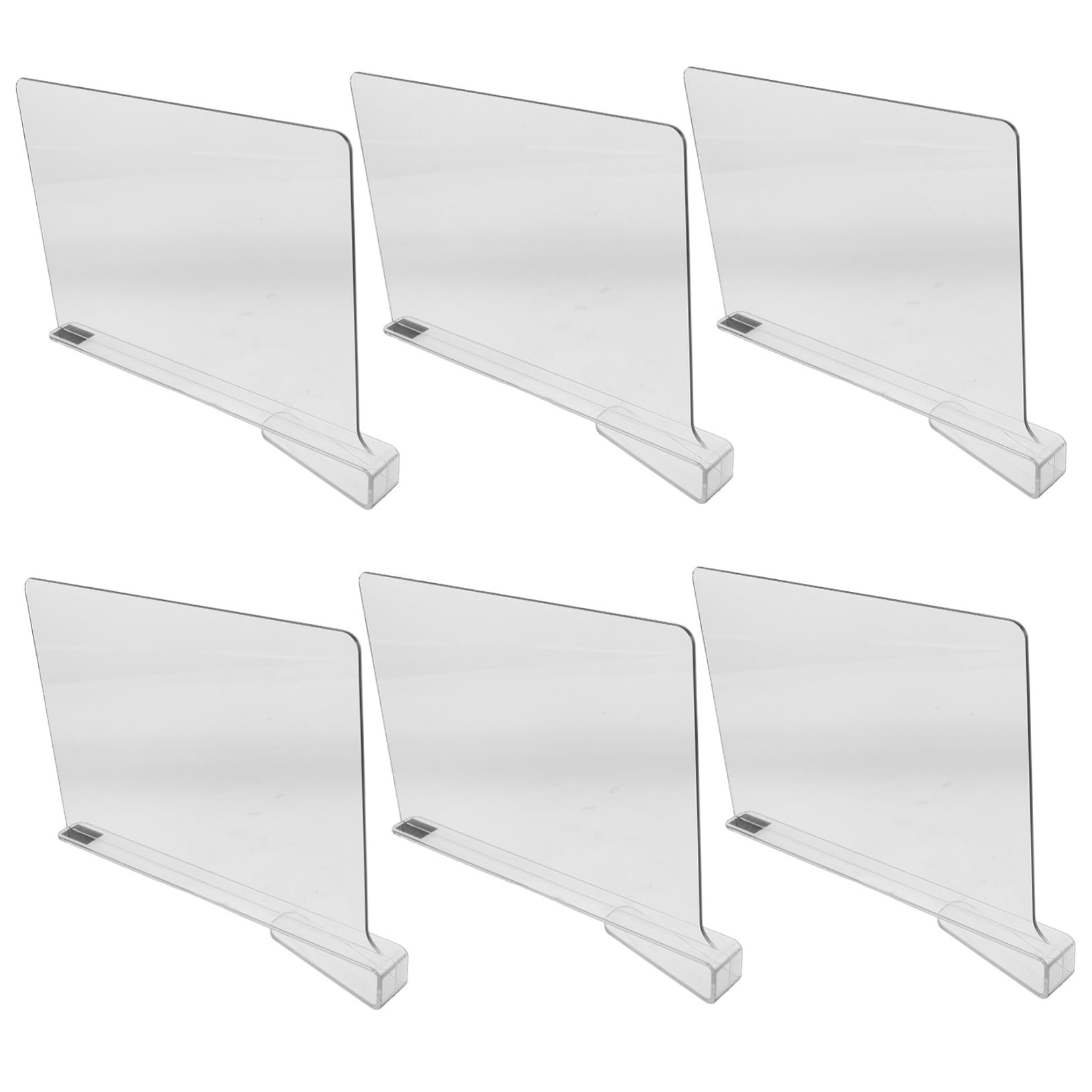 PRETYZOOM 6pcs Clear Acrylic Closet Dividers Adjustable Organizer for Clothes Wardrobe Shelves and Efficient Home Storage Easy Installation Sturdy Transparent Design