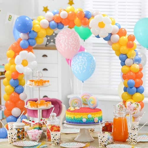 AXHJ 13Ft Adjustable Balloon Arch Stand Kit, New Reusable Table Balloon Arch Kit with Base High Strength Glass Fiber Pole for DIY Party Wedding Birthday Baby Shower Kids Decorations，White by AXHJ - Used condition - Image 7
