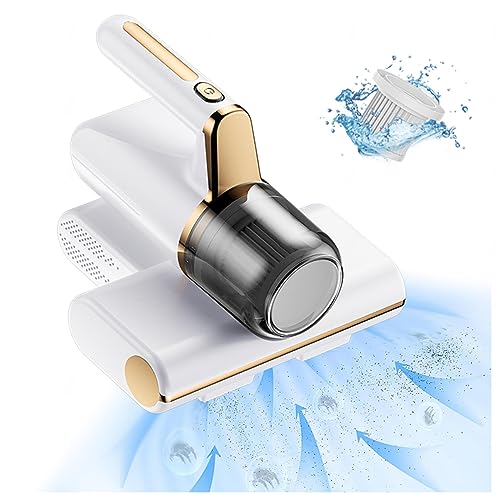 MELLYD Aspirador De áCaros del Polvo, Elimina El 99,9% De AléRgenos Y áCaros del Polvo Aspirador De Cama VibracióN De Alta Frecuencia, IluminacióN Ultravioleta MáQuina para Lavar Sofá,White