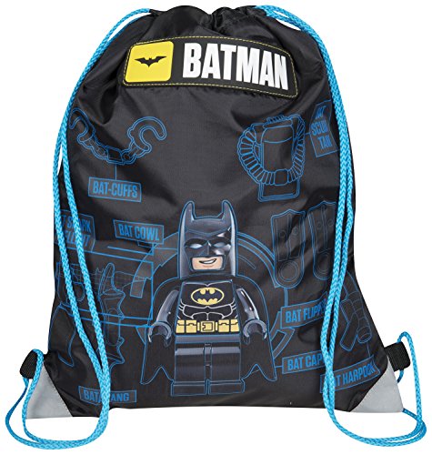 Mochila oficial de Batman Lego para gimnasio  deportes  zapatos  natación  con tirantes