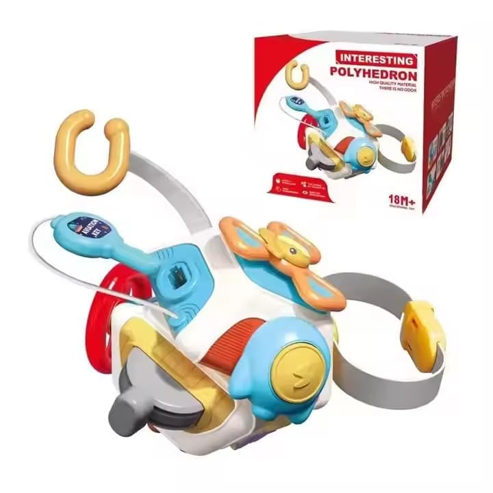 Image of Busy Cube for Kids Montessori Toy Sensory Busy Board Travel Toy for Toddlers (Polyhedron)