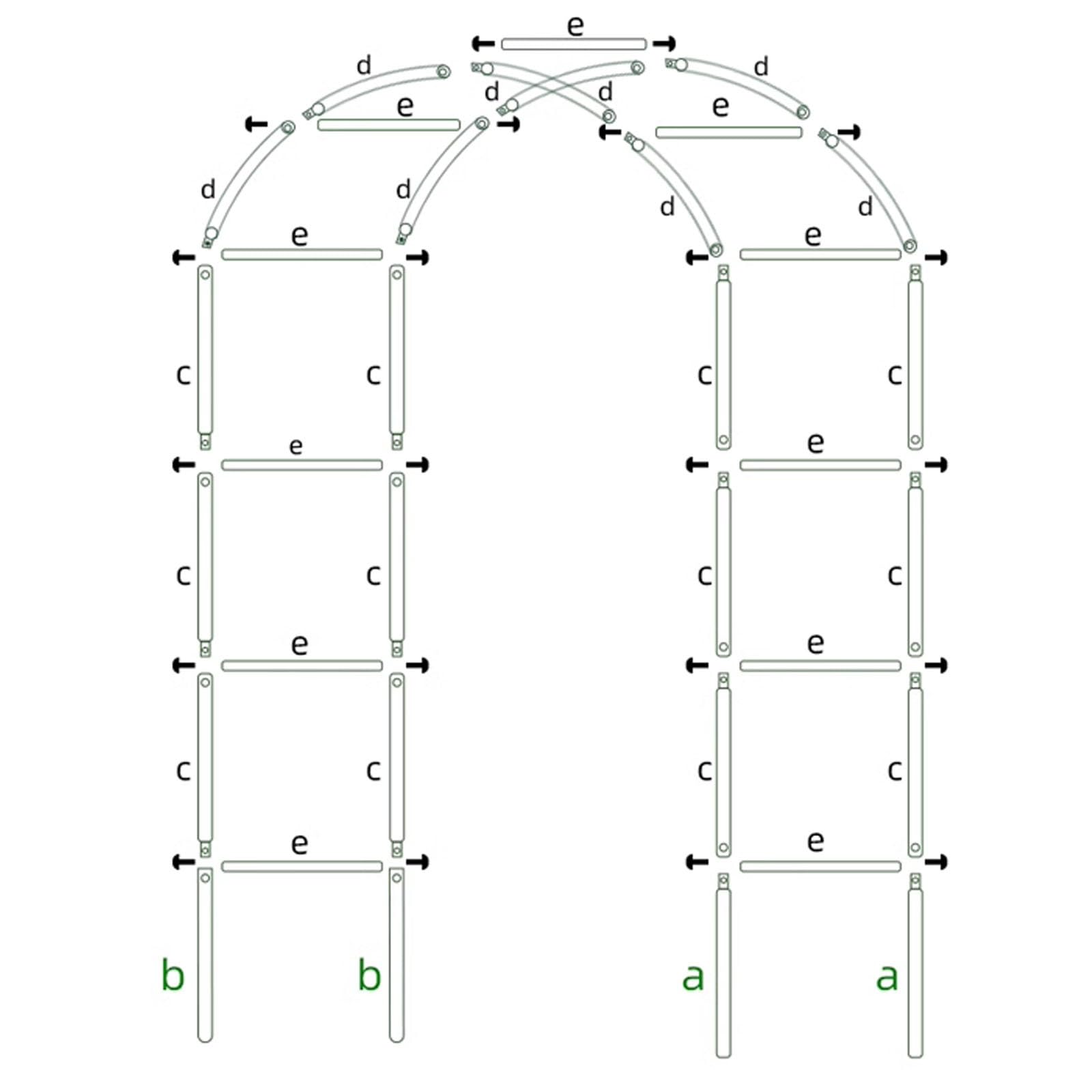 Arco da Giardino Supporto per Piante Facile da Montare, Tre Stili, Acciaio Galvanizzato, Arco da Giardino per Piante Rampicanti e Rose (Color : Planting box, Size : 13mm tube)