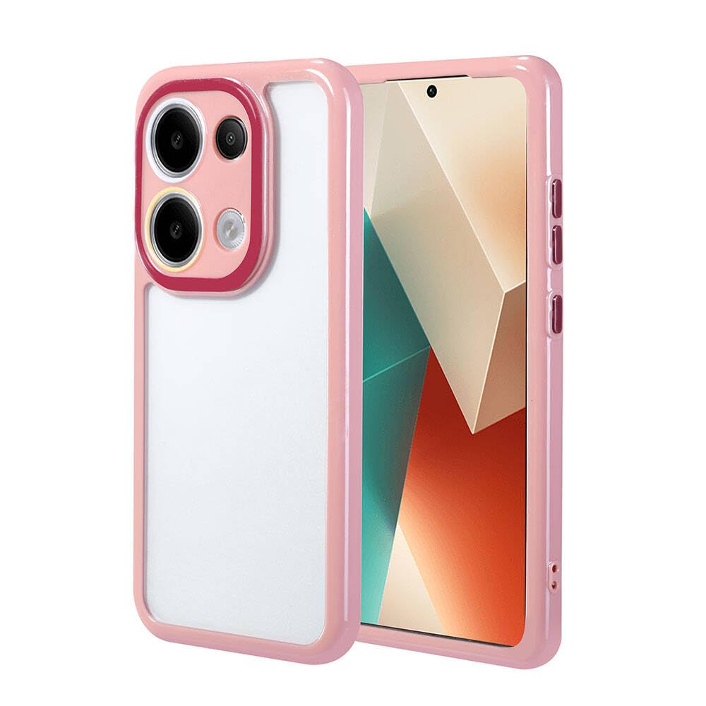 Zore Xiaomi ile uyumlu Redmi Note 13 4G Kılıf Kamera Korumalı Renkli Kenar ve Çerçeve Tasarımlı Zore Vitamin Kapak Mürdüm