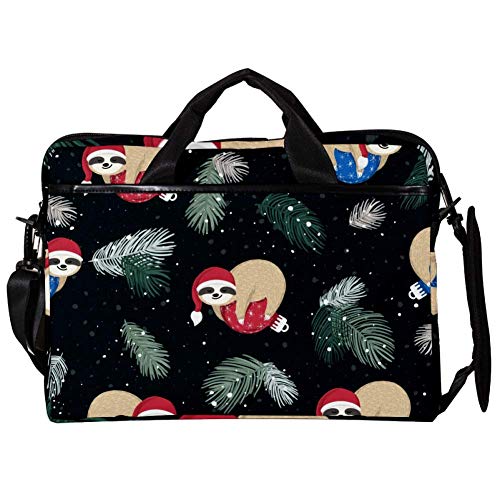 Bolso bandolera para portátil de 14 a 15,4 pulgadas con diseño de perezoso navideño