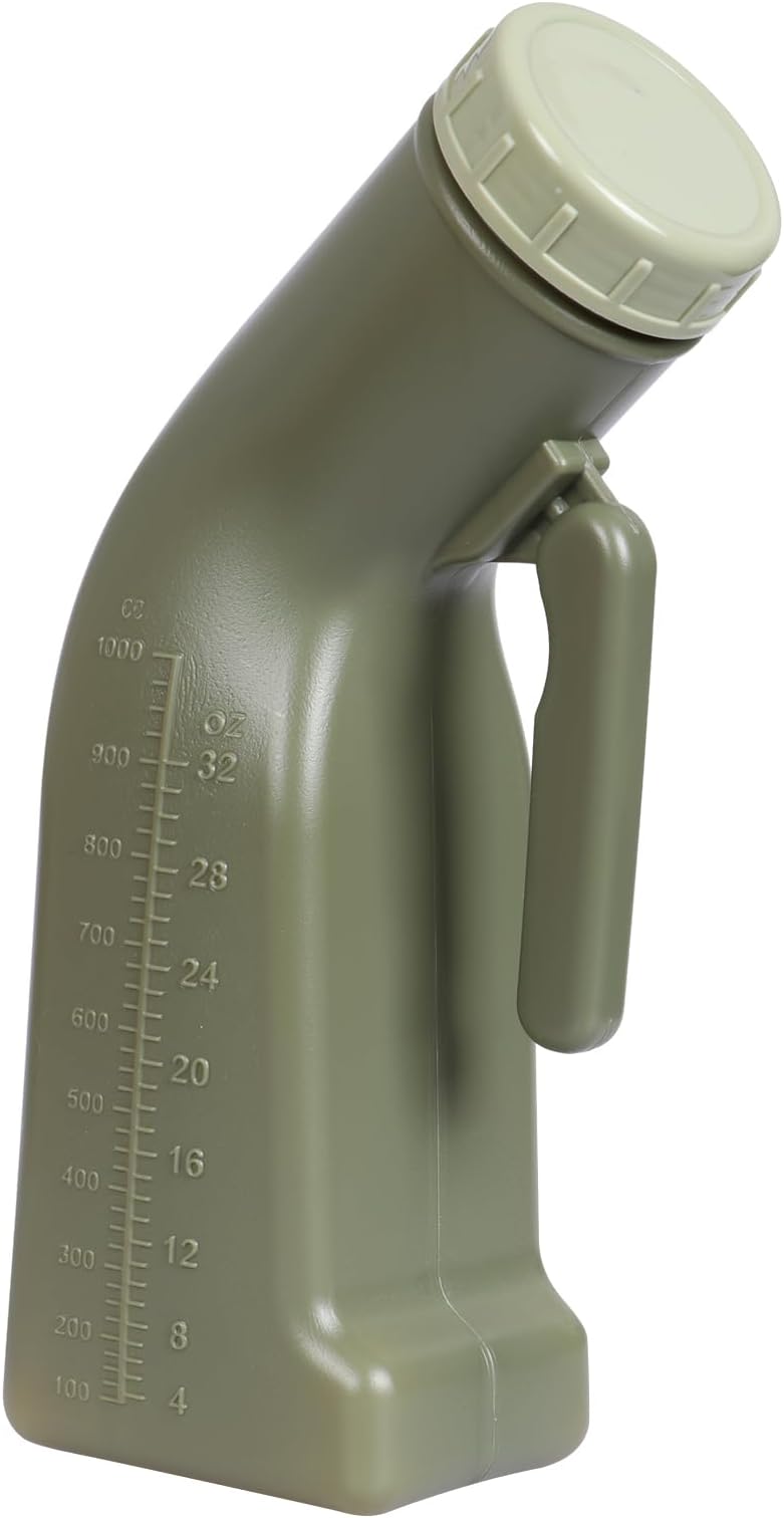 Male Urinals Leakproof Portable Urinal Toilet Travel Urine Bottle with Screw Top Lid Plastic Pee Pot Bed Pan for Car Camping Outdoor 1L
