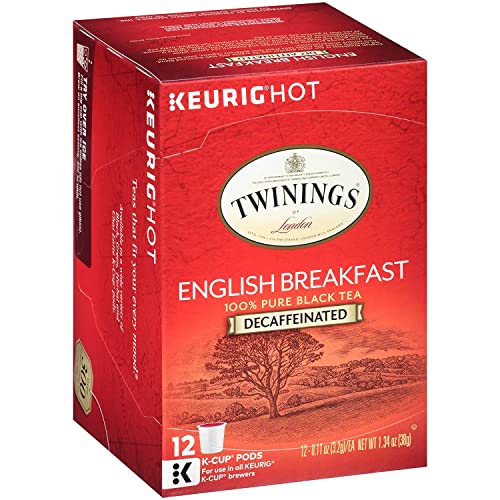 Twinings Decaf English Breakfast Tea K-Cup Pods For Keurig, Naturally Decaffeinated Black Tea, Smooth, Flavourful, Robust, 12 Count (Pack Of 6) #TOP3