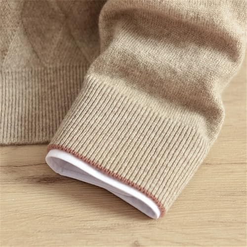 Dcvmvmn Men's Half High Collar Cashmere Sweater Solid Jacquard Winter Sweater3