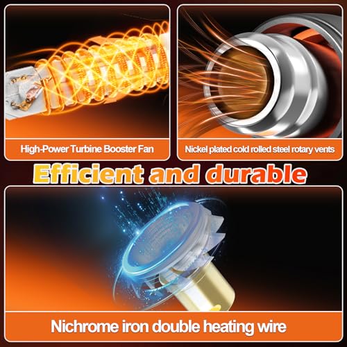 2000W Heat Gun, AIUNAOM Professional Hot Air Gun with 9-Level Temp Settings 50°C - 650°C and 5 Accessories, Fast Heating & Overload Protection, for Paint Stripping Crafts Heat Shrink 4 2000W Heat Gun, AIUNAOM Professional Hot Air Gun with 9-Level Temp Settings 50°C - 650°C and 5 Accessories, Fast Heating & Overload Protection, for Paint Stripping Crafts Heat Shrink - Image 4