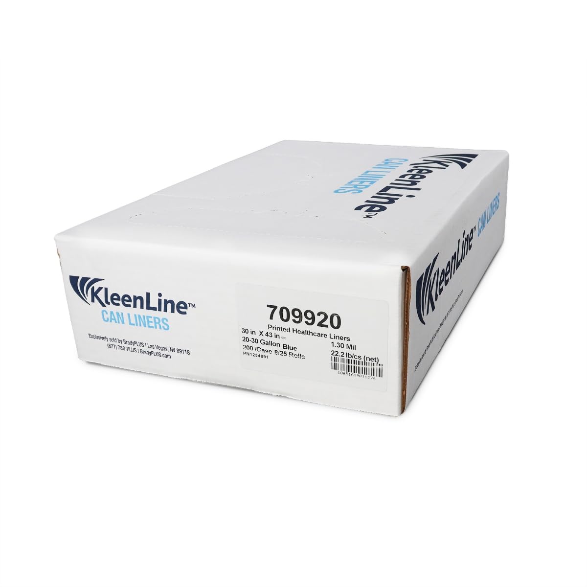 Soiled Linen Print 20-30 Gallon Can Liner by Kleenline – 25 Count (Pack of 8), LLDPE, Blue, Pack of 8, Model 709920