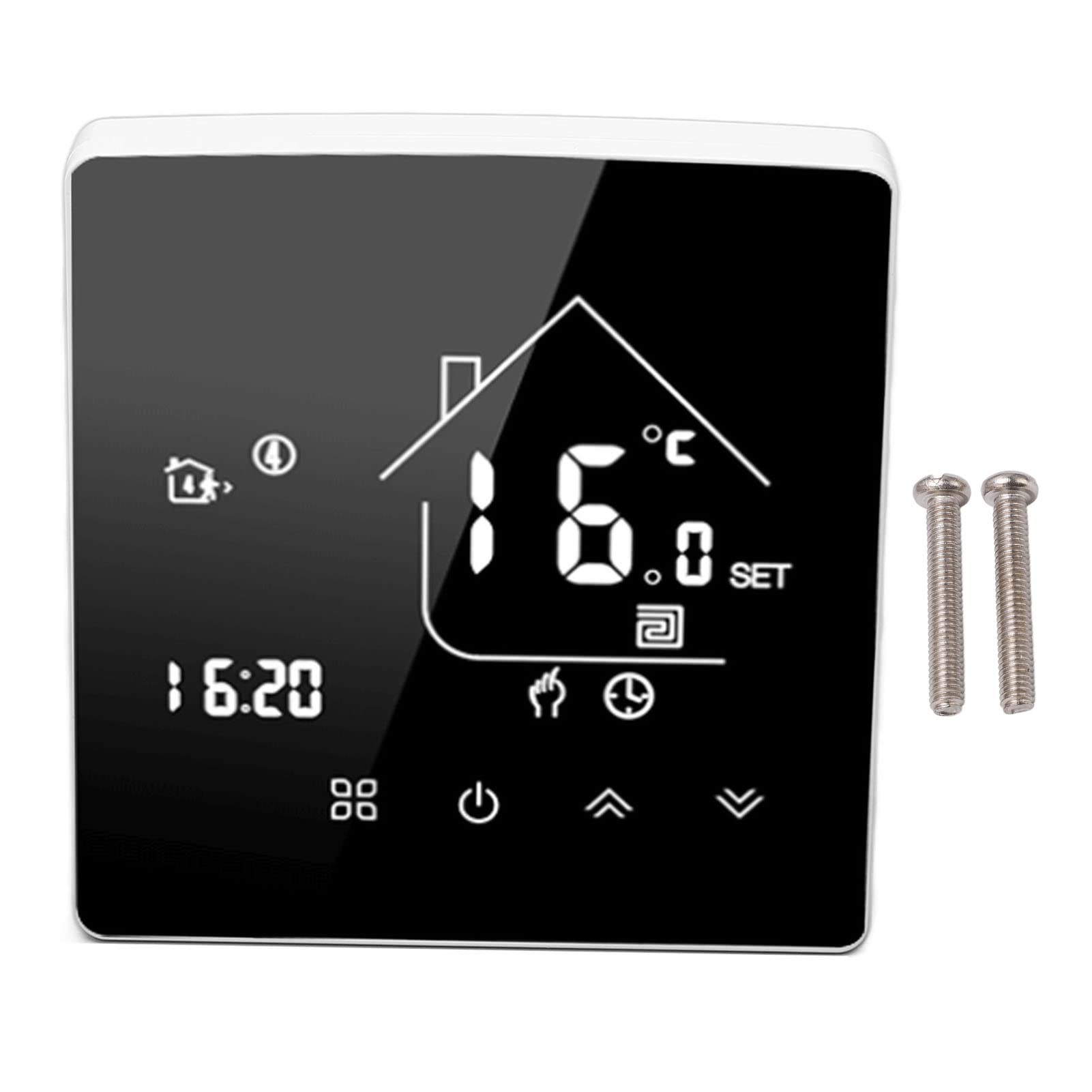 Inteligentny termostat programowalny regulator temperatury z ekranem dotykowym LCD do ogrzewania kotła instalacja podtynkowa Panel ze szkła ABS 86 typ