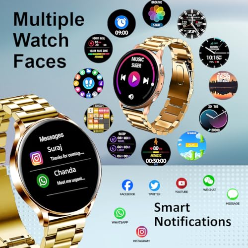Image of GameSir Active 5 Smart Watch AMOLED Display 1.3 inch Screen, 360 * 360 Resolution, IP68 Waterproof with Multiple Watch Faces Bluetooth Calling Round Dial Smartwatch for Men & Women (Metal-Gold)