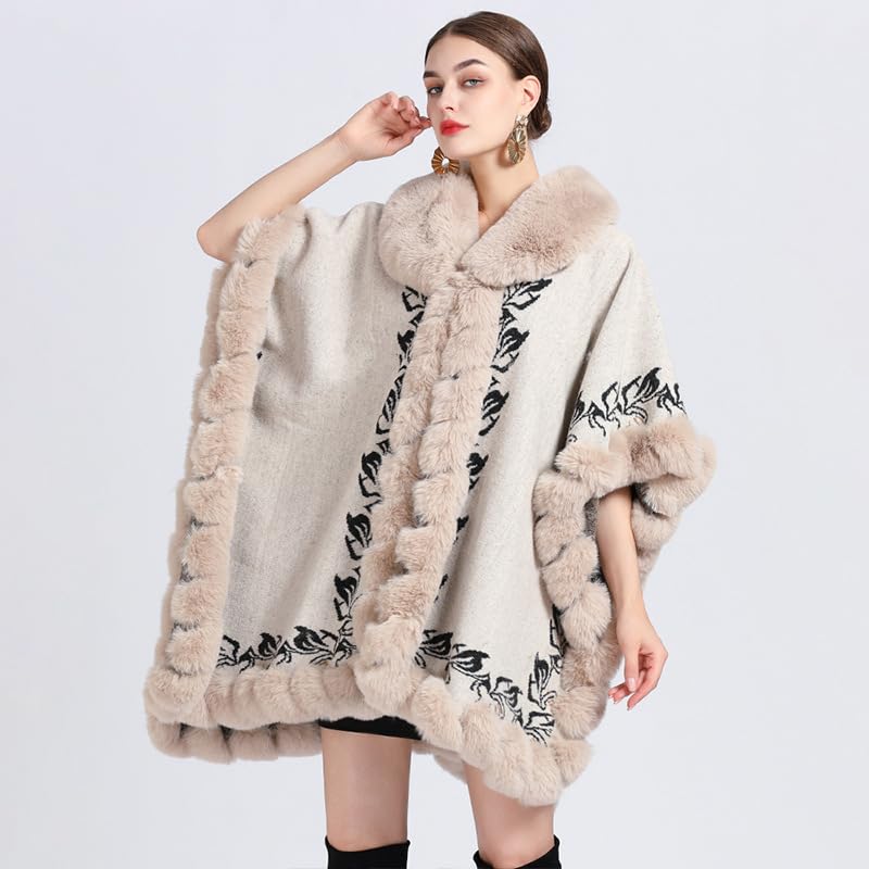 Women's Autumn and Winter Shawl Cape Knitted Cardigan Coat for Women3