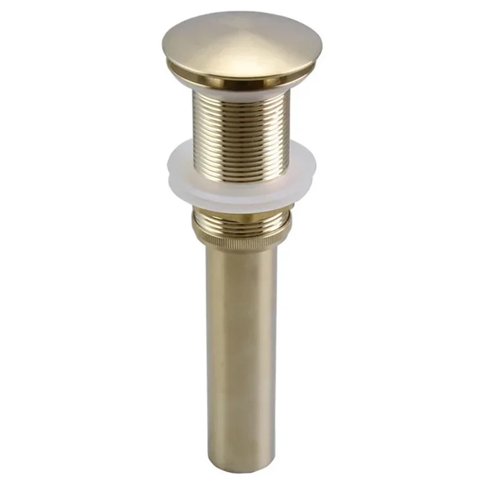 Basin Sink Pop Up Drain Pop Up Drain Button Bathroom Sink Drainer Siphon Waste Stopper Wash Basin Faucet Accessory Washbasin Pipe Black Gold Rose for Bathroom(Gold no overflow)