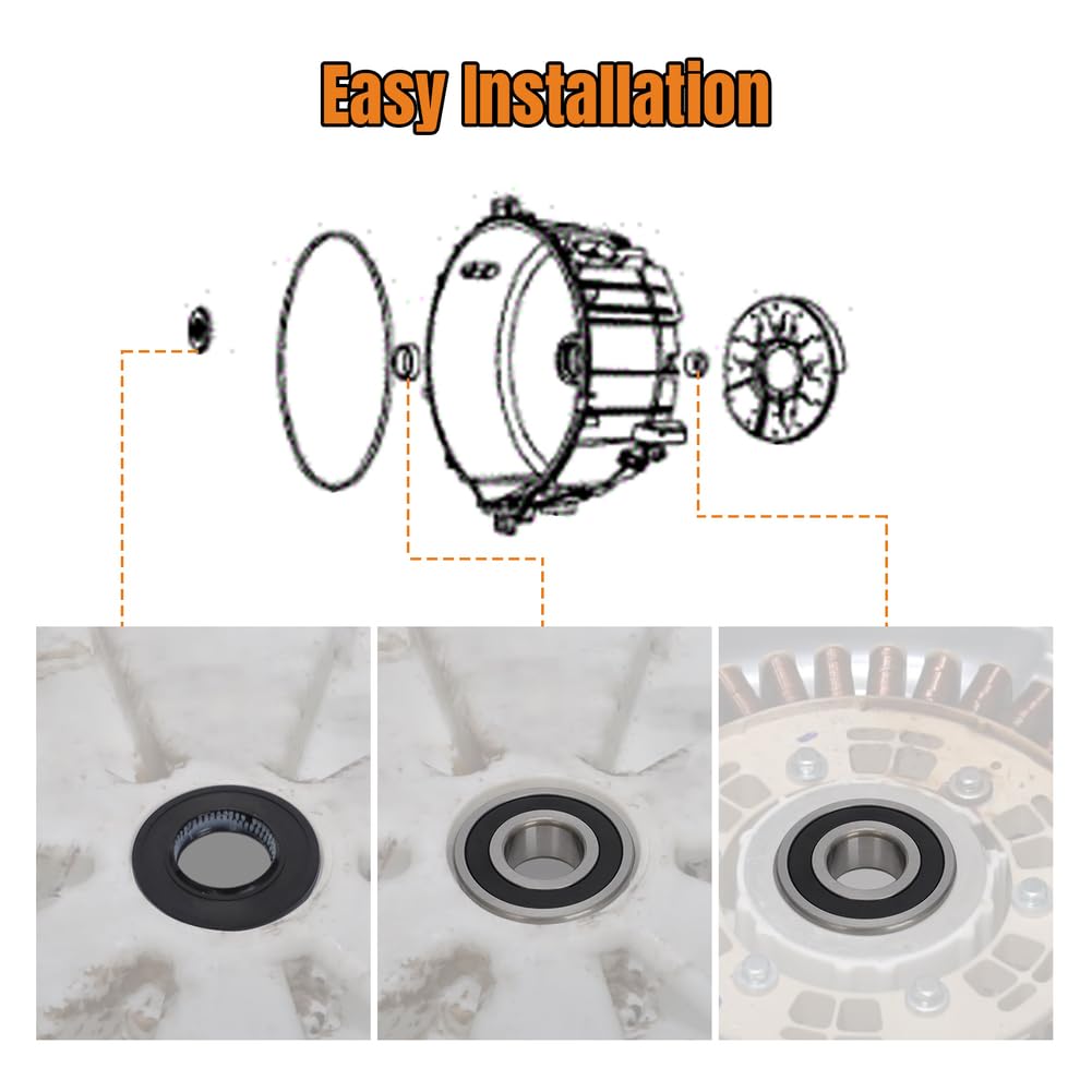 Upgraded Washer Tub Bearings and Seal Kit Replacement Parts for DC62-00156A 6601-002632 6601-002516, Compatible with Samsung WF431ABP WF45R6100AW WF45R6100 & More - for Quieter Performance