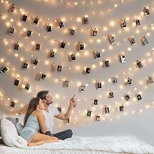 Photo Clip String Light - 33Ft 100LED Fairy Lights with Clips for Pictures With Timer, Photo Light...