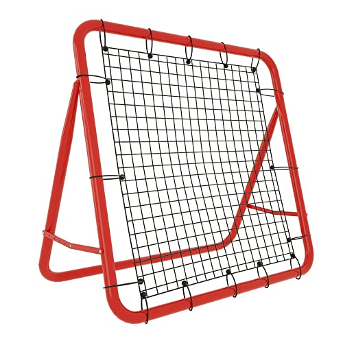 LILIIN Fußball Rebounder Netz Kickback Rückprallwand Fussball Trainingszubehör Ajustable de 5 Niveles, Torwand für Training Kinder und Erwachsene Rot