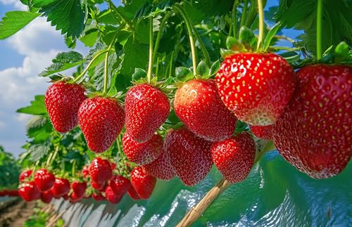 Jewel Strawberry Plants for Growing - Fruit Very Firm, Sweet, High Yields (10 Plants)