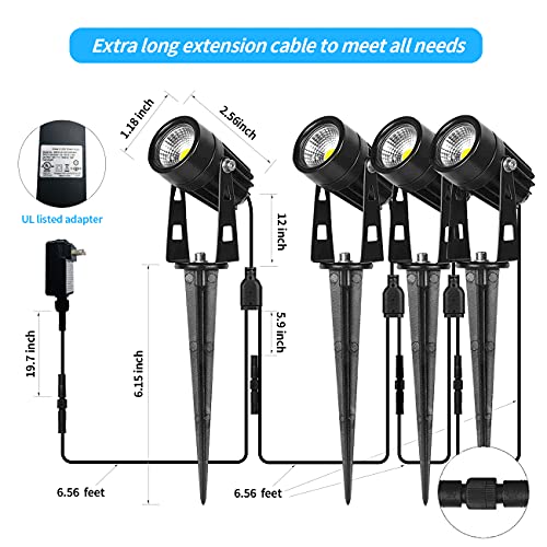 Outdoor Landscape Lighting, Led Landscape Spotlights Kit With Transformer, 3000K Warm White Garden Holiday Light For Yard/House/Lawn/Tree/Flags/Fence Use, Ip65 Waterproof Spot Lights - 4 In 1 #TOP4