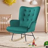 K Knowbody Rocking Chair Nursery, Boho Nursery Glider Rocker Modern Accent Chair for Bedroom, Living