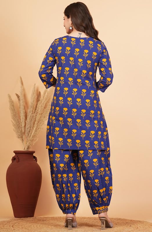 Image of rytras Women Pure Cotton Printed Straight Kurta Set with Palazzo pants|Ethnic wear|Kurta Set for Women