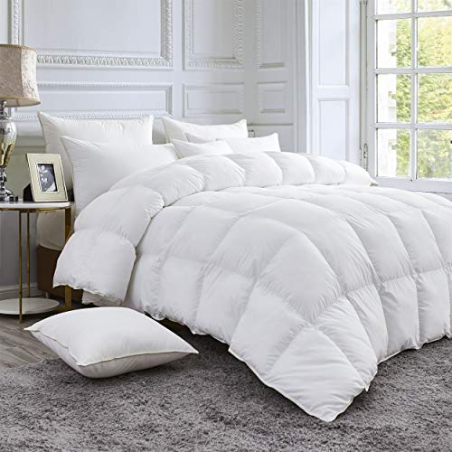 Luxurious 800 Thread Count Hungarian Goose Down Comforter Duvet Insert - Full/Queen Size, 750 Fill Power, 50 oz Fill Weight, 100% Egyptian Cotton Cover - Thumbnail 2