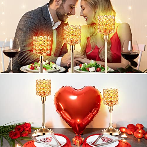 12 Pcs Gold Crystal Votive Candle Holders 10 In 12 In 14 In Cylinder Candle Stick For Wedding Centerpieces, Home Decor, Housewarming Gift, Dining Table Decor #TOP6