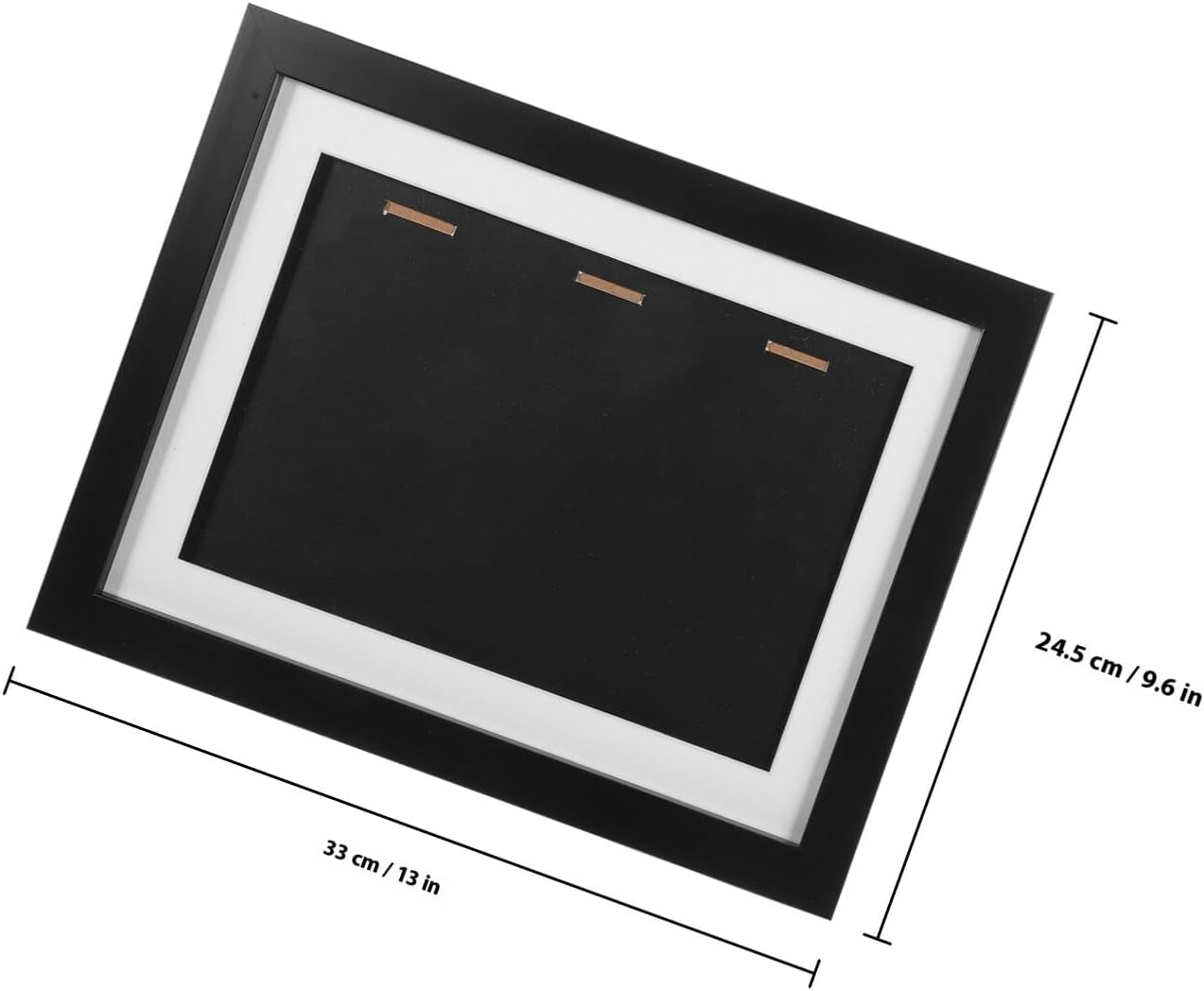 Medal Display Case Shadow Box Frame A4 Size 33X24.5Cm Black Wooden Badge Display Holder Desktop Picture Frame for Marathon Medals Wall Mount Horizontal 3-Medal Showcase