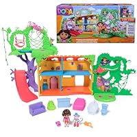 Dora, Explore & Play Rainforest Casita Playset, Dora and Boots Figures, Doll's house Furniture, Bilingual Phrases, Kids Toys for Girls and Boys Ages 3 and Up